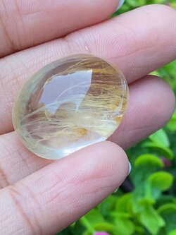 โป่งข่าม ควอตซ์ Rutilated Quartz 50.06 กะรัต Cts. พลอยแท้ อัญมณีมงคลประจําวันเกิด เครื่องประดับพลอย