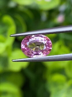 พลอย ชมพู พิ้ง แซฟไฟร์ Pink Sapphire 1.08 กะรัต (Cts.) พลอยแท้ อัญมณีมงคลประจําวันเกิด เครื่องประดับพลอย