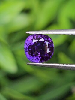 พลอย เพอเพิล แซฟไฟร์ สีม่วง Purple Sapphire ดิบ Unheated 1.06 กะรัต (Cts.) พลอยแท้ อัญมณีมงคลประจําวันเกิด เครื่องประดับพลอย