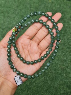 สร้อยคอหยก (Jadeite Necklace) JBN0703001 ดิบ ไม่ผ่านการปรับปรุง (Type A) พม่า (Myanmar) หยก พม่า แท้ Jade