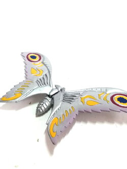 ตัวตันกาชาปอง มอทร่า มอธร่า ขนาดพิเศษ จากก๊อตซิลล่าขนาดตามรูป สีเงิน ทำสีด้านเดียว สภาพดี