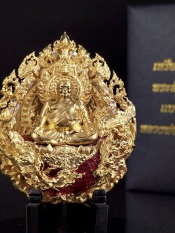 พระสังกัจจายน์พัฒน์ ขนาด 5 เซนติเมตร เนื้อบรอนซ์ชุบทองลงยา