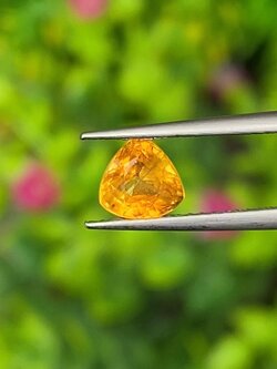 พลอย บุษราคัม Yellow Sapphire 0.99 กะรัต (Cts.) พลอยแท้ อัญมณีมงคลประจําวันเกิด เครื่องประดับพลอย