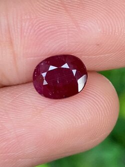 พลอย ทับทิม พม่า (Burmese Ruby Sapphire) 1.90 กะรัต พร้อมใบเซอร์ พลอยแท้ อัญมณีมงคลประจําวันเกิด เครื่องประดับพลอย