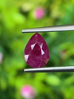 พลอย ทับทิม พม่า (Burmese Ruby Sapphire) 1.33 กะรัต พลอยแท้ อัญมณีมงคลประจําวันเกิด เครื่องประดับพลอย