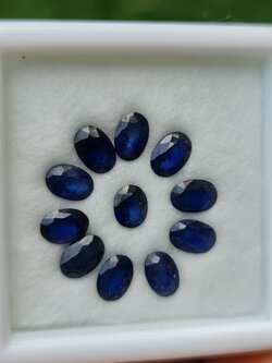 พลอย ไพลิน blue sapphire 5.8 กะรัต (Cts.) 11 เม็ด (Pcs.) พลอยแท้ อัญมณีมงคลประจําวันเกิด เครื่องประดับพลอย