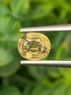 พลอย บุษราคัม Yellow Sapphire 1.64 กะรัต (Cts.) ดิบ ไม่ผ่านการเผา (Unheated) พร้อมใบเซอร์ พลอยแท้ อัญมณีมงคลประจําวันเกิด เครื่องประดับพลอย