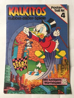 หนังสือภาพการ์ตูน ฉบับภาษาเยอรมัน,KALKITOS Rubbel-Bilder-Spiele Poster-Teil Nr.4 Mit lustigem Wurfelspiel,made in Italy