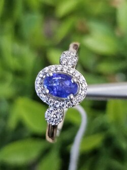 แหวน พลอยแท้ แทนซาไนท์ Tanzanite Silver Ring (Size) 54 ตัวเรือนเงิน
