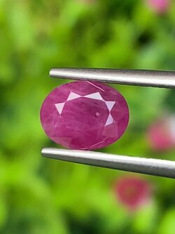 พลอย ทับทิม พม่า (Burmese Ruby Sapphire) 1.50 กะรัต พลอยแท้ อัญมณีมงคลประจําวันเกิด เครื่องประดับพลอย