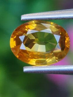 พลอย บุษราคัม yellow sapphire 1.13 กะรัต (Cts.) พลอยแท้ อัญมณีมงคลประจําวันเกิด เครื่องประดับพลอย