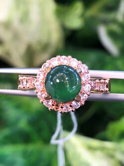 หยก พม่า แท้ Jade แหวนหยก (jadeite Ring) ดิบ (Size) 58 ไม่ผ่านการปรับปรุง (Type A) พม่า (Myanmar)