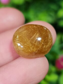 ไหมทอง ควอตซ์ Golden Rutilated Quartz 15.69 กะรัต Cts.พลอยแท้ อัญมณีมงคลประจําวันเกิด เครื่องประดับพลอย