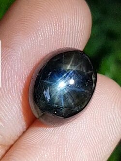 พลอย ไพลิน สตาร์ แซฟไฟร์ Blue Star Sapphire 9.85 กะรัต (Cts.) ดิบ Unheated พร้อมใบเซอร์ พลอยแท้ อัญมณีมงคลประจําวันเกิด เครื่องประดับพลอย