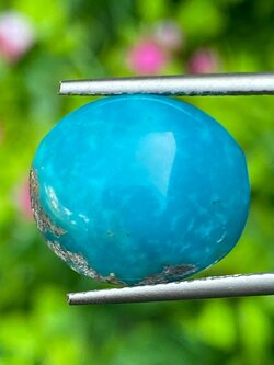 พลอย เทอควอยซ์ (Turquoise) 8.39 กะรัต Cts. พลอยแท้ อัญมณีมงคลประจําวันเกิด เครื่องประดับพลอย