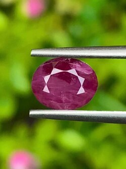 พลอย ทับทิม พม่า (Burmese Ruby Sapphire) 1.74 กะรัต พลอยแท้ อัญมณีมงคลประจําวันเกิด เครื่องประดับพลอย