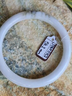 JB6711152 หยก พม่า แท้ Jade กำไลหยก 56.2 มม. (Jadeite bracelet) พม่า (Myanmar)