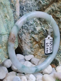 JB6711073 หยก พม่า แท้ Jade กำไลหยก 60.4 มม. (Jadeite bracelet) พม่า (Myanmar)