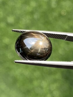 พลอย แบล็ค-กรีน สตาร์ แซฟไฟร์ Black-Green Star Sapphire 10.03 กะรัต (Cts.) ดิบ Unheated พร้อมใบเซอร์ พลอยแท้ อัญมณีมงคลประจําวันเกิด เครื่องประดับพลอย