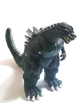โมเดล ก๊อตซิลล่า พลาสติกตัน ขนาด4นิ้ว ตามภาพ Godzilla***หางค่อนข้างหลวม หมุนง่าย และส่วนของครีบบนหลวมบ้าง, แขนขวามีสีขาวด้านบน ตามภาพ