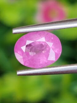 พลอย ชมพู พิ้ง แซฟไฟร์ Pink Sapphire 1.48 กะรัต (Cts.) พลอยแท้ อัญมณีมงคลประจําวันเกิด เครื่องประดับพลอย
