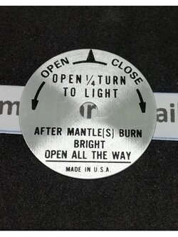 Coleman 200a, 220๋J, 220K, 228J, 228K เพลทวาล์วน้ำมัน ( แป้นดำ )