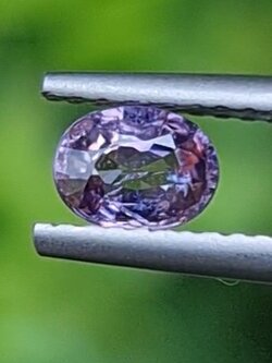 พลอย เพอเพิล แซฟไฟร์ สีม่วง Purple Sapphire ดิบ Unheated 0.45 กะรัต (Cts.) พลอยแท้ อัญมณีมงคลประจําวันเกิด เครื่องประดับพลอย