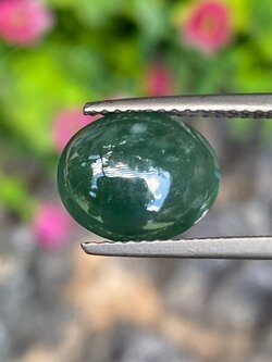 หยกพม่าเจียรนัย (Burmese jade ) 3.47 กะรัต หยกแท้ อัญมณีมงคลประจําวันเกิด เครื่องประดับหยก