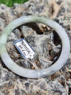 JB6711076 หยก พม่า แท้ Jade กำไลหยก 55.8 มม. (Jadeite bracelet) พม่า (Myanmar)