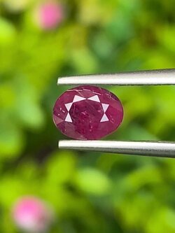 พลอย ทับทิม สยาม (Siam Ruby Sapphire) 1.11 กะรัต (Cts.) พร้อมใบเซอร์ พลอยแท้ อัญมณีมงคลประจําวันเกิด เครื่องประดับพลอย