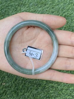 1106 หยก พม่า แท้ Jade กำไลหยก 56.3 มม (Jadeite bracelet) พม่า (Myanmar)