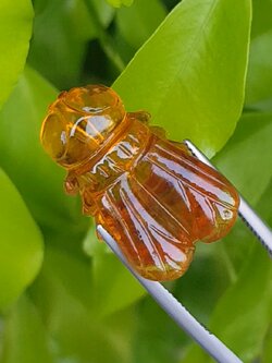อำพัน แกะสลัก พญาตัวต่อ Wasp Natural Amber พลอยแท้ อัญมณีมงคลประจําวันเกิด เครื่องประดับพลอย