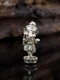 พระพิฆเนศน้อย คเณศนาฏย รหัส 6 เนื้อเงินยวง