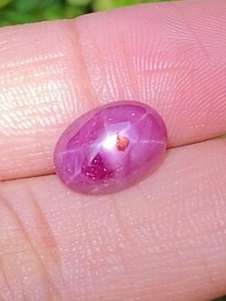 พลอย ทับทิมสตาร์ (Star Ruby Sapphire) 5.18 กะรัต (Cts.) พลอยแท้ อัญมณีมงคลประจําวันเกิด เครื่องประดับพลอย