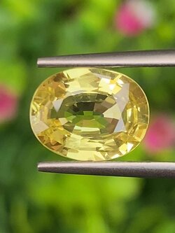 พลอย บุษราคัม yellow sapphire 3.14 กะรัต พร้อมใบเซอร์ พลอยแท้ อัญมณีมงคลประจําวันเกิด เครื่องประดับพลอย