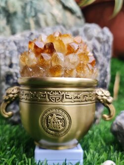 ผลึก ซิทริน Citrine พลอยแท้ อัญมณีมงคลประจําวันเกิด เครื่องประดับพลอย