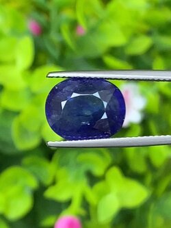 ไพลิน (Blue Sapphire) 5.63 กะรัต (Cts.) พลอยแท้ อัญมณีมงคลประจําวันเกิด เครื่องประดับพลอย