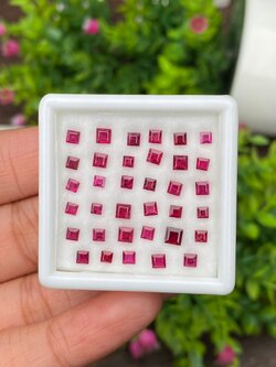 พลอย ทับทิม Ruby sapphire 32 เม็ด 5.00 กะรัต (Cts.) พลอยแท้ อัญมณีมงคลประจําวันเกิด เครื่องประดับพลอย