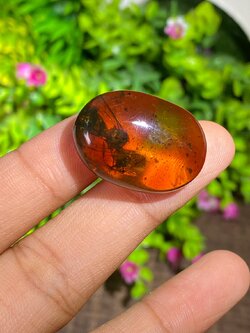 อำพัน พม่า มีแมลงภายใน Myanmar Amber with insect 21.35 กะรัต พร้อมใบเซอร์ พลอยแท้ อัญมณีมงคลประจําวันเกิด เครื่องประดับพลอย