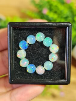 พลอย โอปอล Opal 11 เม็ด (Pcs.) 7.74 กะรัต (Cts.)พลอยแท้ อัญมณีมงคลประจําวันเกิด เครื่องประดับพลอย