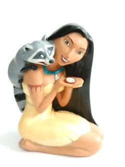 ฟิกเกอร์ เจ้าหญิงดีสนีย์ โพคาฮอนทัส กระปุกออมสินขนาดใหญ่ เป็นซอฟไวนิล ขนาดตามรูป สภาพดี มีรอยบ้าง