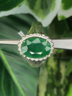 หยก พม่า แท้ Jade แหวนหยก 翡翠戒指 (Jadeite ring) ดิบ (Size) 57 ไม่ผ่านการปรับปรุง (Type A) พม่า (Myanmar)