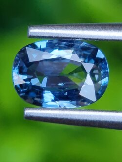 พลอย ไพลิน blue sapphire 1.21 กะรัต (Cts.) ดิบ unheated พลอยแท้ อัญมณีมงคลประจําวันเกิด เครื่องประดับพลอย