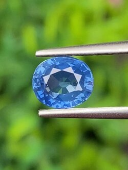 พลอย ไพลิน blue sapphire 1.49 กะรัต (Cts.) พลอยแท้ อัญมณีมงคลประจําวันเกิด เครื่องประดับพลอย