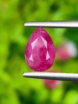 พลอย ทับทิม พม่า (Burmese Ruby Sapphire) 1.16 กะรัต พลอยแท้ อัญมณีมงคลประจําวันเกิด เครื่องประดับพลอย