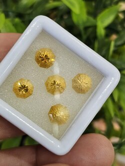 พลอย ซิทริน Citrine 4.50 กะรัต (Cts.) 5 เม็ด (Pcs.) พลอยแท้ อัญมณีมงคลประจําวันเกิด เครื่องประดับพลอย