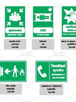 ป้ายเครื่องหมายเตือน อลูมิเนียมติดสติ๊กเกอร์3M ENGINEER GRADE