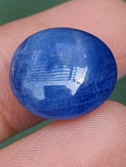 พลอย ไพลิน สตาร์ แซฟไฟร์ Blue Star Sapphire 21.27 กะรัต (Cts.) ดิบ Unheated พลอยแท้ อัญมณีมงคลประจําวันเกิด เครื่องประดับพลอย