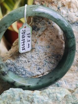 JB6804038 หยก พม่า แท้ Jade กำไลหยก 57.2 มม. (Jadeite bracelet) พม่า (Myanmar)