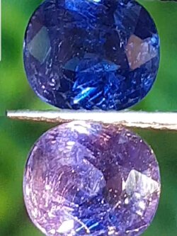 พลอย คัลเลอร์เชนจ์ แซฟไฟร์ ColorChange Sapphire 1.56 กะรัต (Cts.) ดิบ Unheated พลอยแท้ อัญมณีมงคลประจําวันเกิด เครื่องประดับพลอย